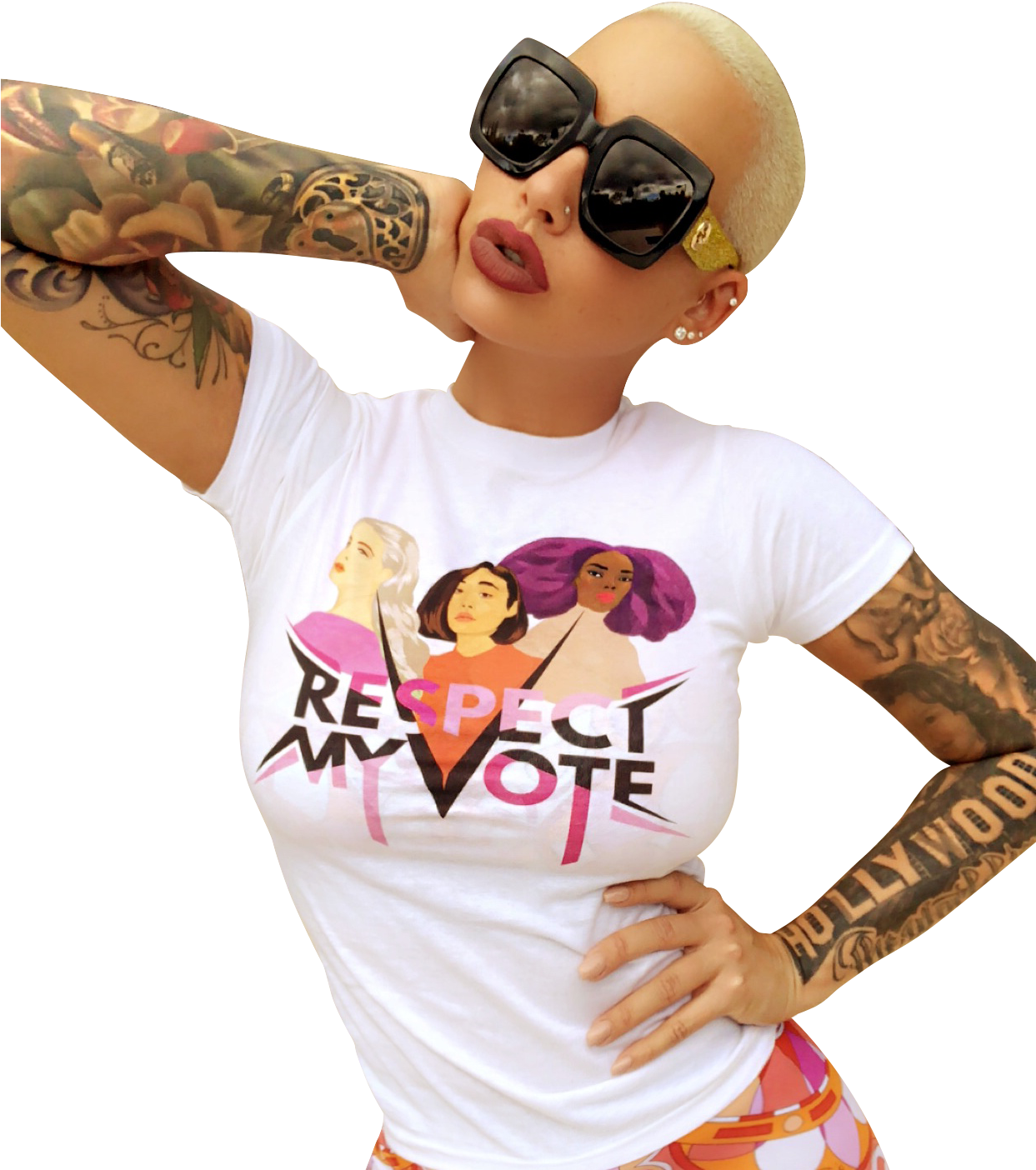 Amber Rose - Voting (1242x1485), Png Download