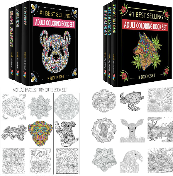 Limited Time Offer - Creatively Calm Studios Adult Coloring Books Set - (600x600), Png Download