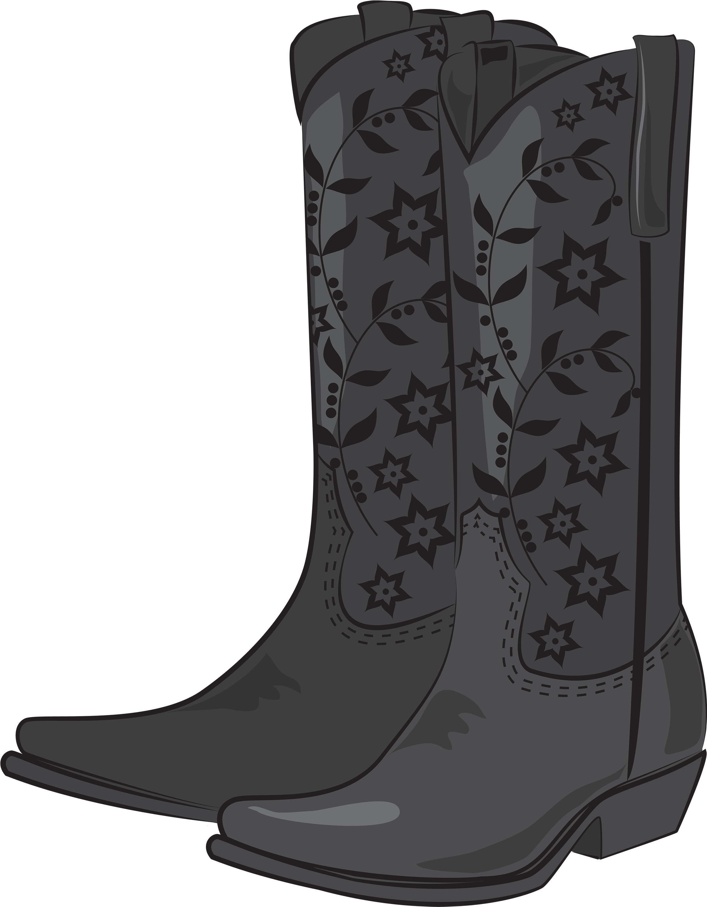 Black Cowboy Boots Png Clipart - Black Cowboy Boots Clipart (2375x3000), Png Download