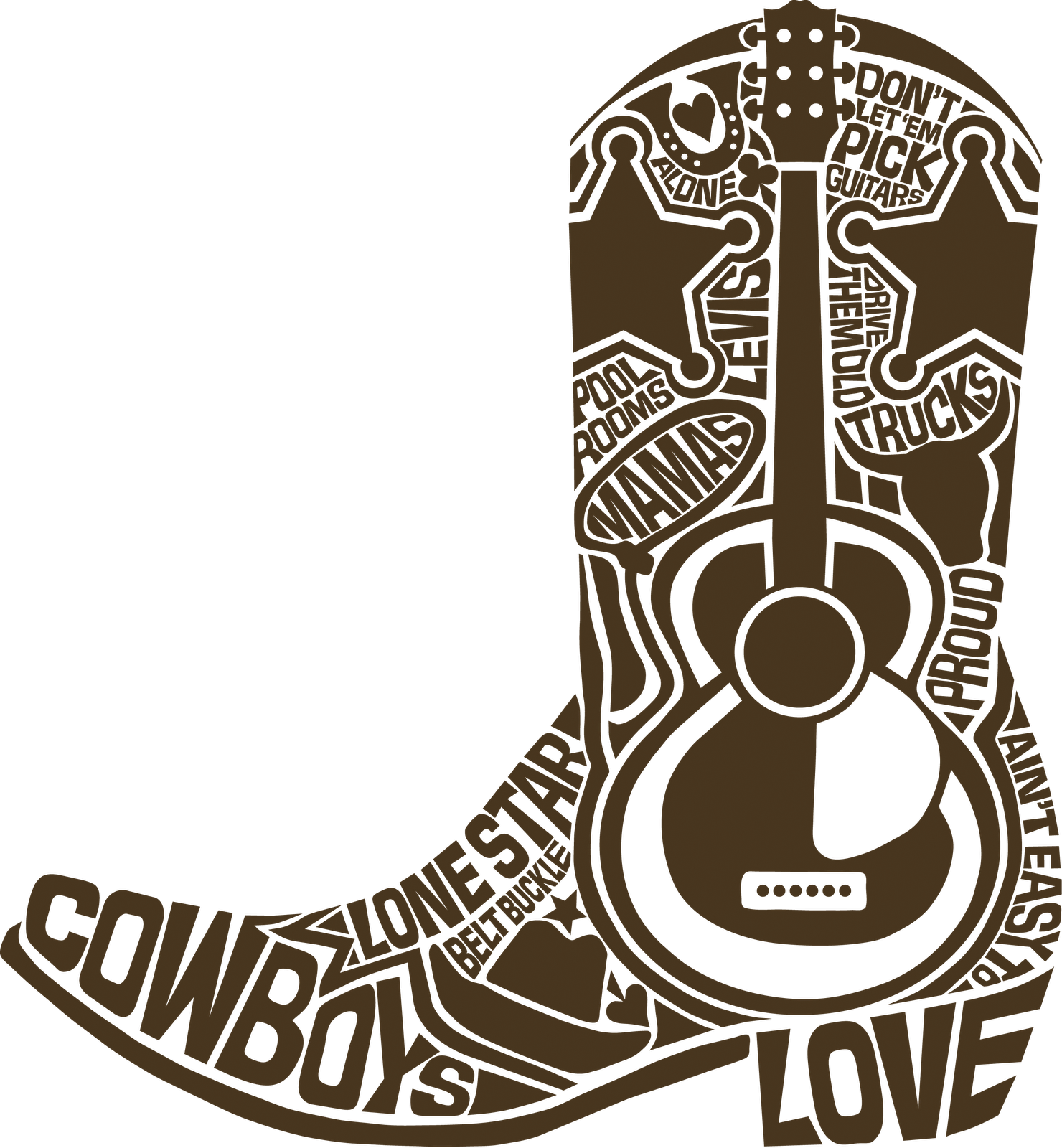 "mamas Don't Let Your Babies Grow Up To Be Cowboys" - Silhouette Of A Cowboy Boot (1480x1600), Png Download