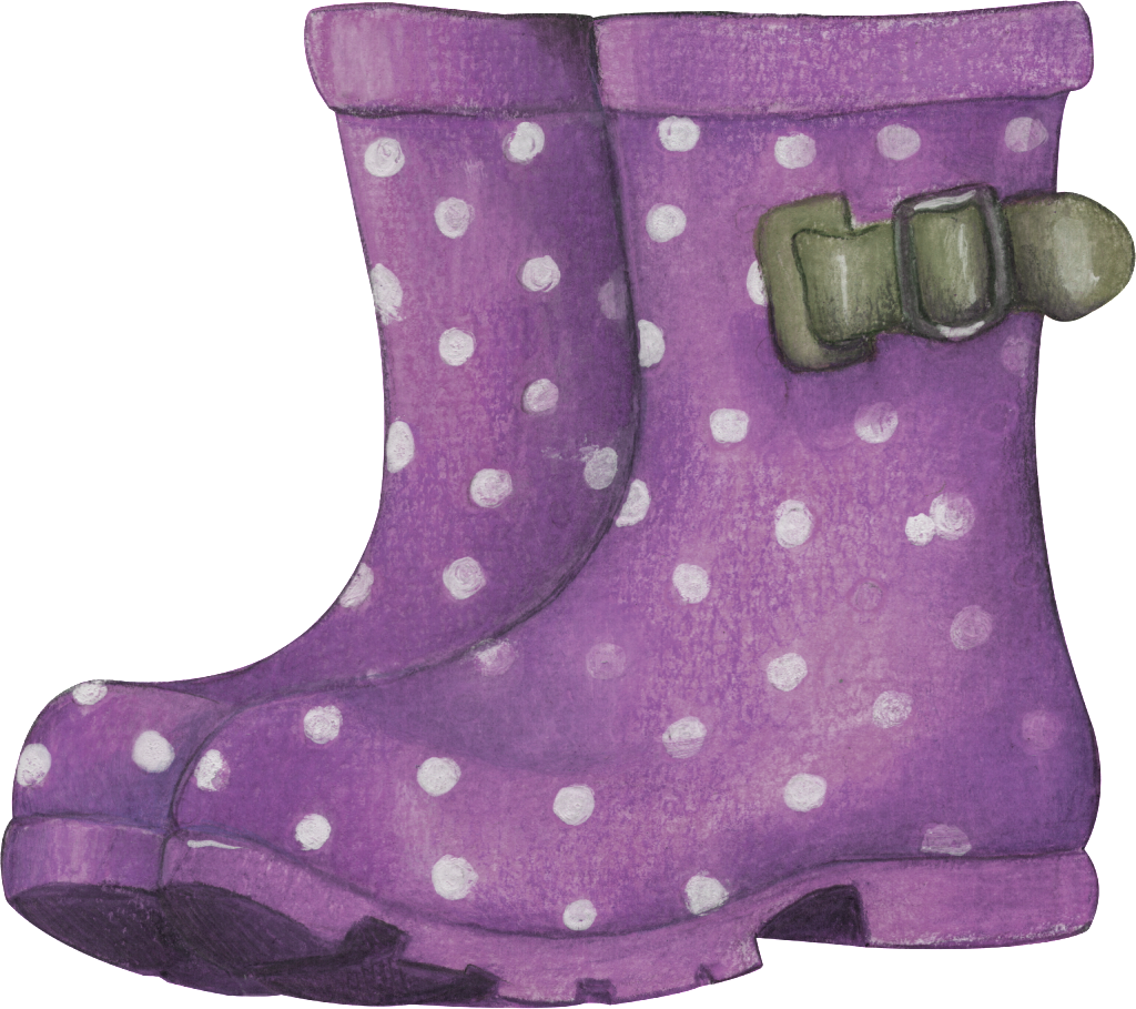 Hand Painted Pair Of Purple Rain Boots Png Transparent - Shoe (1024x909), Png Download