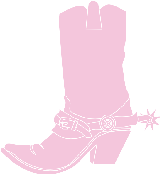 Light Pink Cowgirl Boot Clip Art At Clker - Cowgirl Boots T Shirt Western Wear Tee Shirt Gift (552x597), Png Download