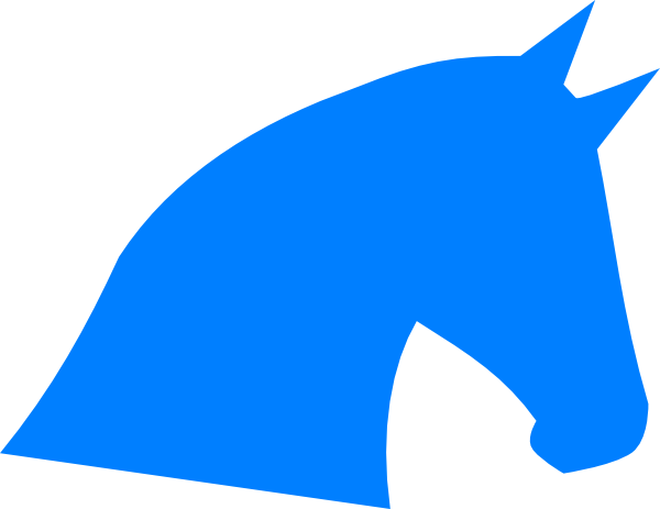 Blue Horse Head Silhouette Svg Clip Arts 600 X 463 (600x463), Png Download
