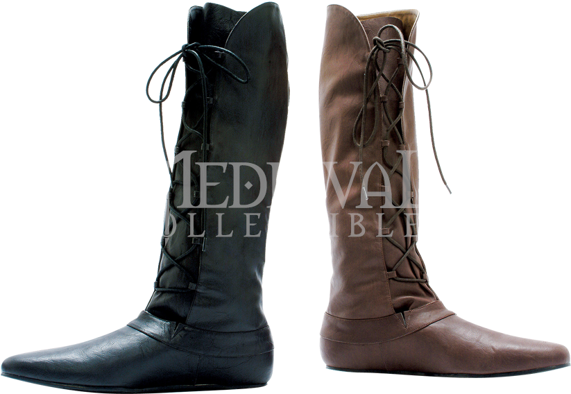 Mens Laced Up Renaissance Boots - Mens Low Heel Boots (850x850), Png Download
