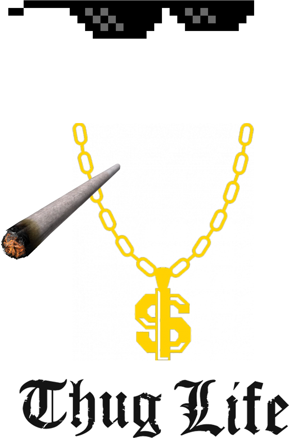 Clip Art Black And White Library Thug Life Hd Image - Thug Life Clip Art (1080x1920), Png Download