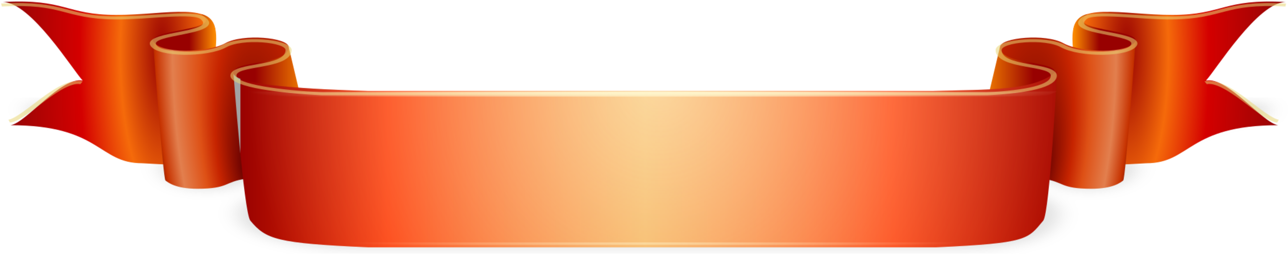 Orange Ribbon Awareness Ribbon Paper Gift Wrapping - Transparent Background Translucent Ribbons (3000x750), Png Download