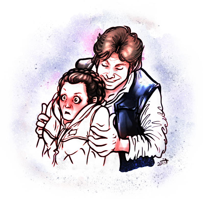Han Leia Fan Art - Han And Leia Fanart (795x781), Png Download