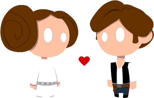 Han And Leia Png (659x392), Png Download