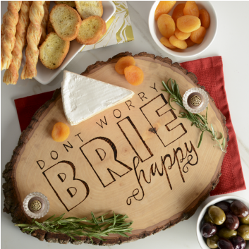 Wood Burned Serving Tray - Banana Bread (539x352), Png Download