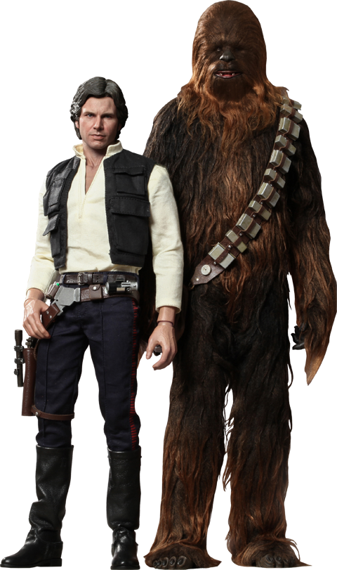 Han Solo And Chewbacca Box Set Action Figure - Han Solo And Chewbacca Star Wars Sixth Scale Figure (480x811), Png Download