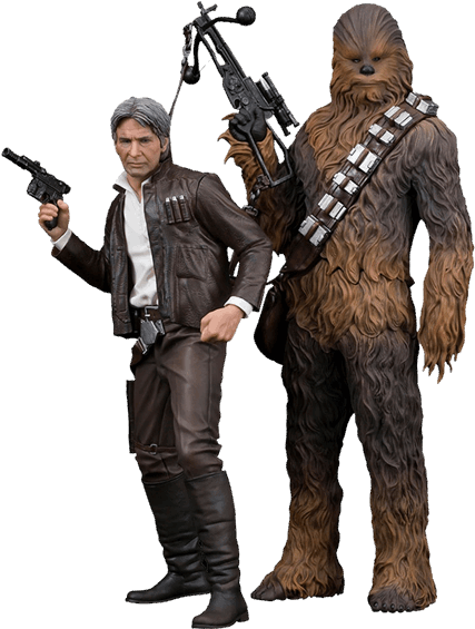 Han Solo And Chewbacca 1/10 Scale Artfx Kotobukiya - Star Wars Solo Achat (600x600), Png Download