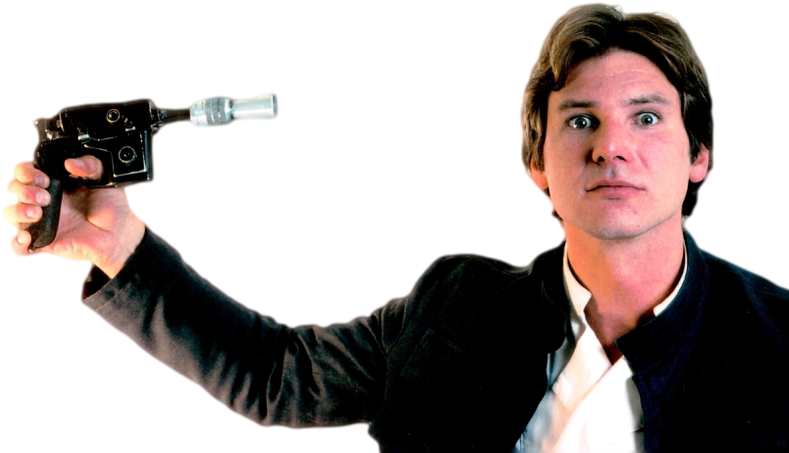 Han Solo Outtake From Original Photo Shoot - Han Solo Transparent Background (800x547), Png Download