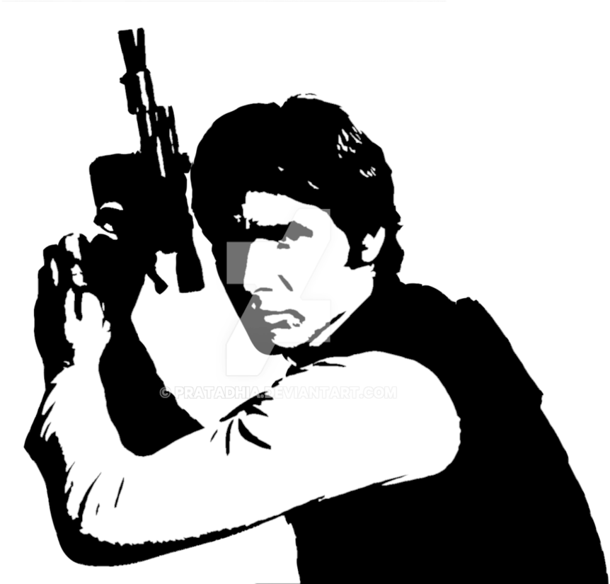 Png Freeuse Download Han Solo - Star Wars Silhouette Han Solo (969x824), Png Download