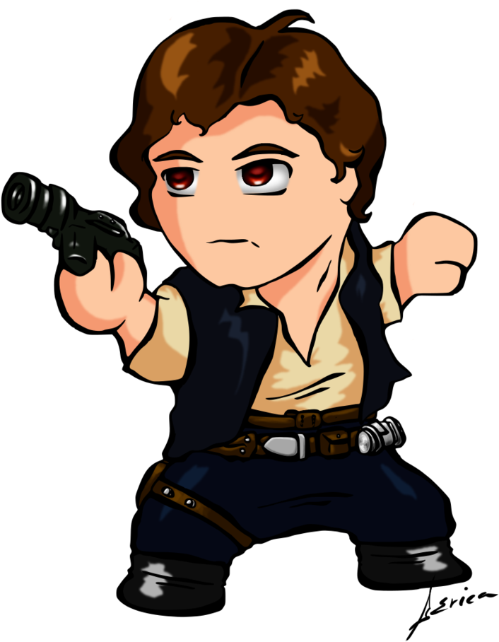 Chibi Han By Alfalyr On Deviantart Vector Free Stock - Chibi Star Wars Han Solo (817x978), Png Download