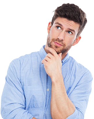 Person Thinking Png Clip Transparent Library - Thinking Man Png (324x408), Png Download