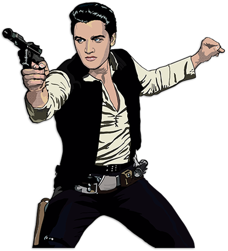 Elvis Han Solo - Star Wars Han Solo (444x490), Png Download