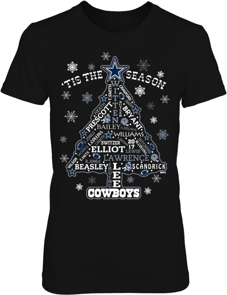 Cowboys 'tis The Season 2017 Christmas Front Picture - Arizona T Shirt (1000x1000), Png Download