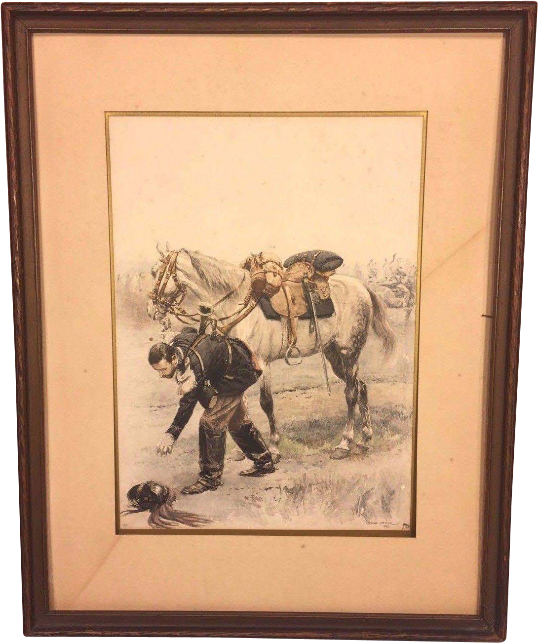 Antique Edouard Jean Baptiste Detaille Lithograph - Picture Frame (1301x1301), Png Download