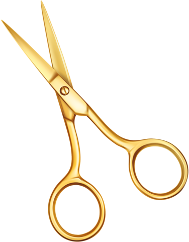 2-1 - Gold Scissors Transparent Background (403x500), Png Download