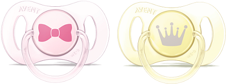 Philips Avent Newborn Pacifier, 0-2 Months, Pink/yellow, - Avent 2 Mini Pacifiers (0-2 Months) Girl (494x435), Png Download