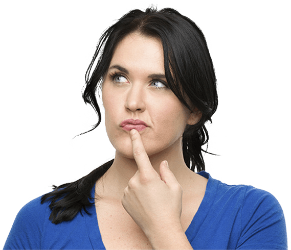 Woman Blue Thinking - Mathematical Brain Tests (569x490), Png Download