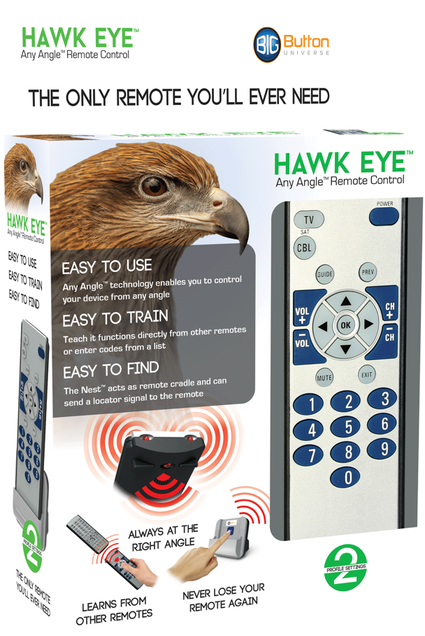 Imag0001 28 Aug 2014 - Big Button Universe 2-device Universal Senior Remote (960x960), Png Download