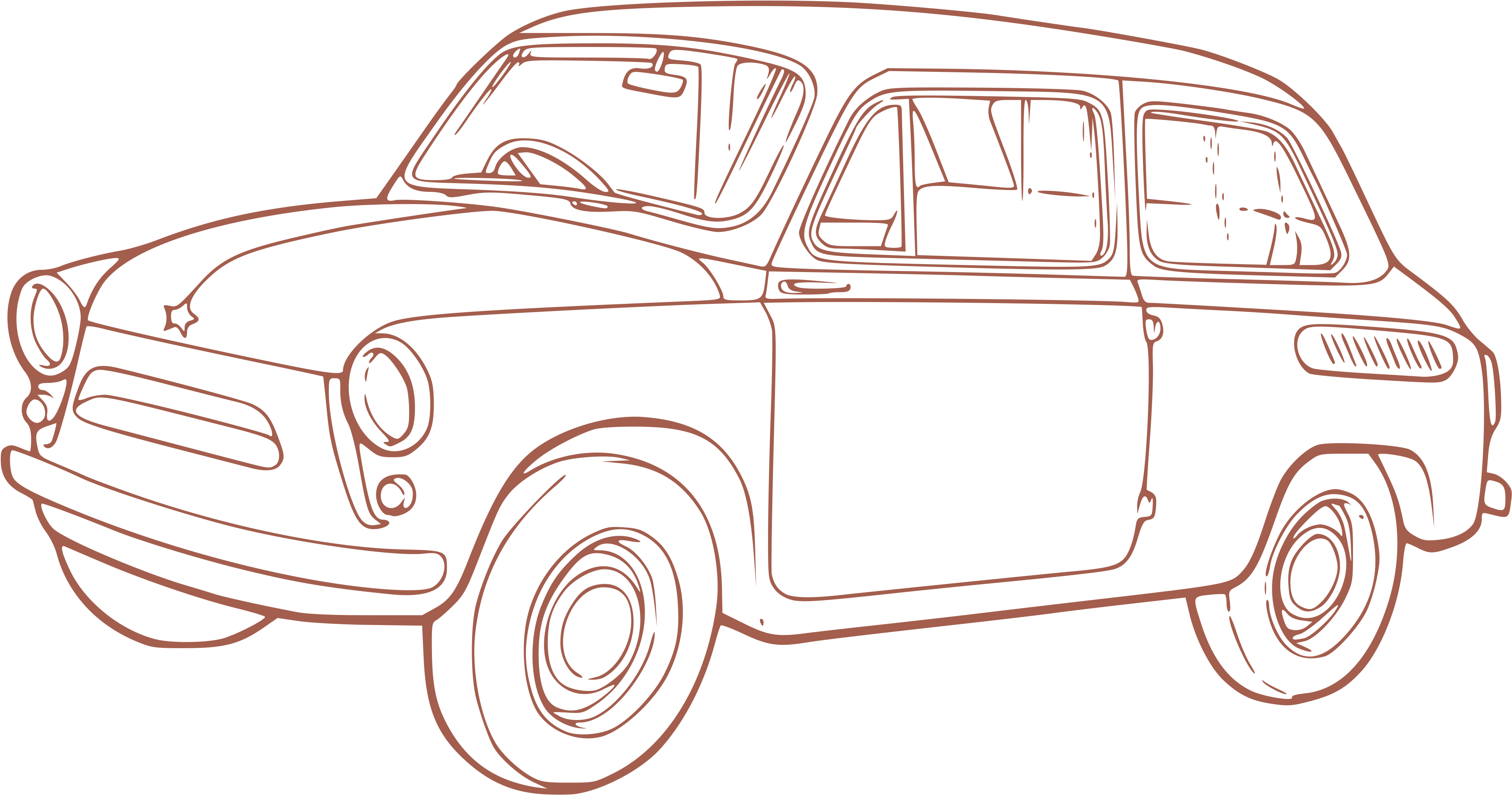 Outline Drawing Of Vintage Car - Outline Drawing Of Cars (4000x2113), Png Download