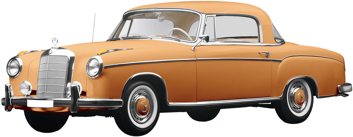 Orange Mercedes Benz Transparent (1280x518), Png Download