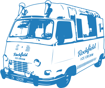 Blue-van - Rockfield Ice Cream (369x332), Png Download