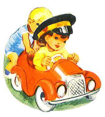 Vintage Clip Art Child At The Photographer, Kids Playing - Toy (354x378), Png Download