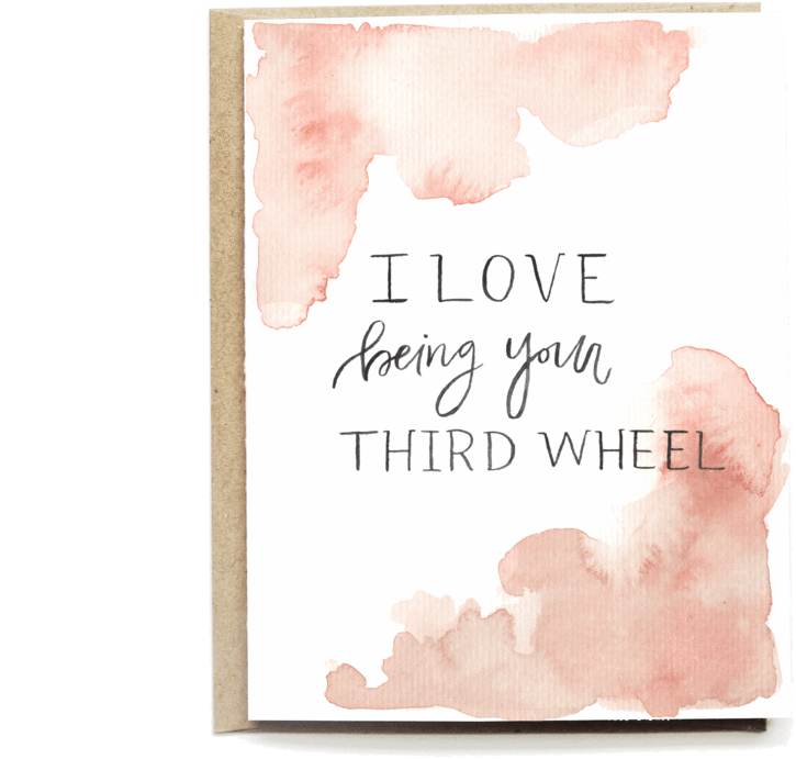 Third Wheel Wedding Card - Watercolor Paint (1024x932), Png Download