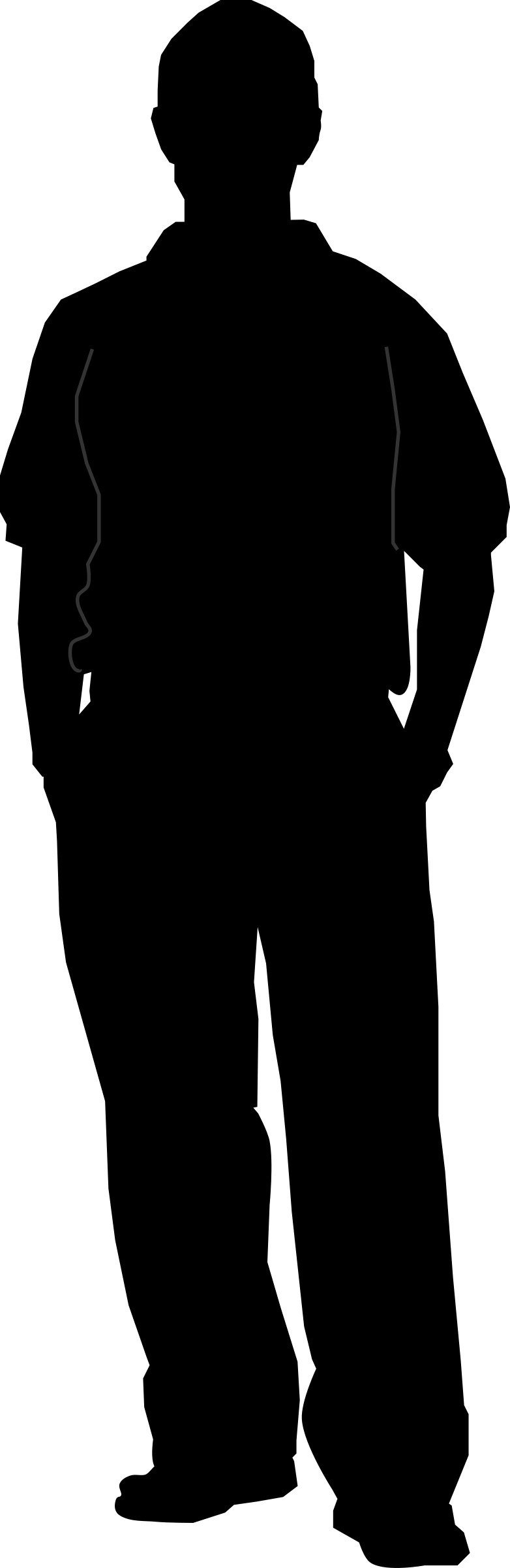 Fat Guy Silhouette At Getdrawings - Security Guard Silhouette Png (782x2400), Png Download