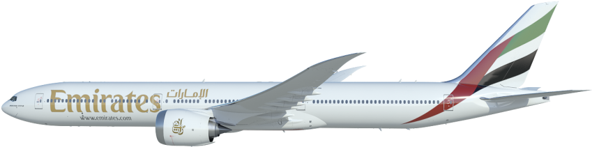 The 777x Is Boeing's Newest Family Of Twin Aisle Airplanes - Emirates Boeing 777 8 (1000x445), Png Download