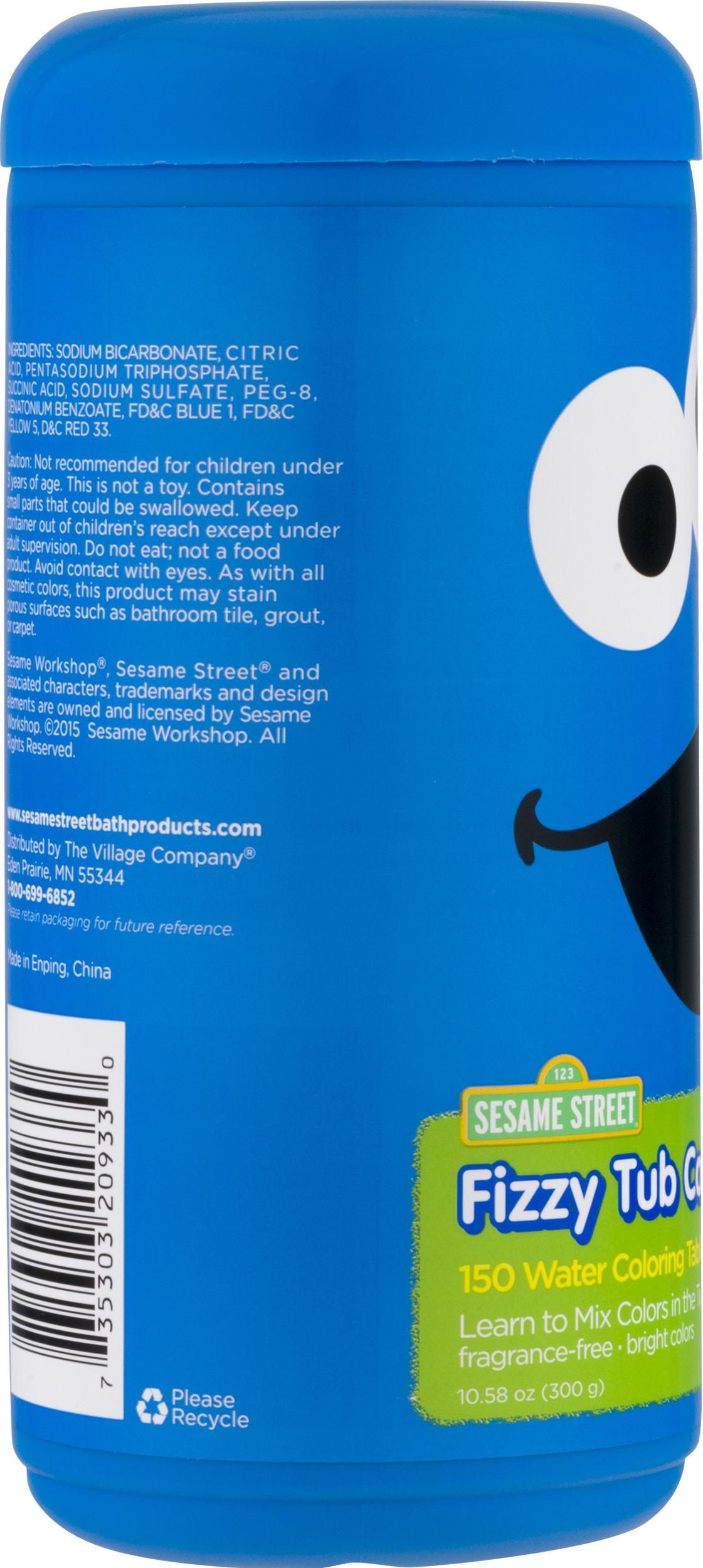 Sesame Street Fizzy Tub Colors, Assorted Bathwater - Graphic Design (1121x2500), Png Download