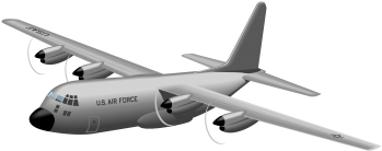 Commercial Use Us Air Force, Fighter, Jet, Plane Png - Lockheed C-130 Hercules (360x360), Png Download