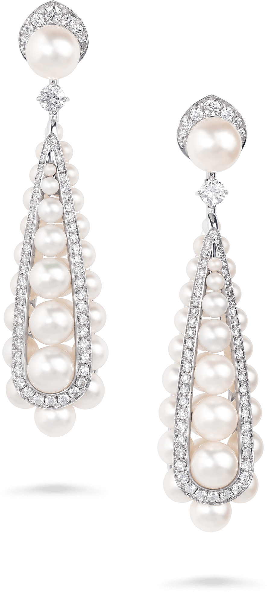 Pearl Deco Earrings Diamond Earrings - Jewellery (2480x2480), Png Download