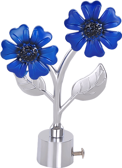 Flower Blue Curtain Finials For Master Bedroom @green - Gujarat (600x600), Png Download