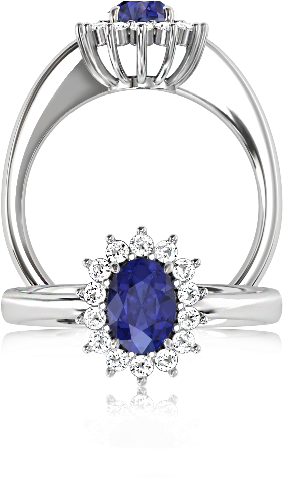 Tanzanite Classic Cluster Ring - Diamond (1024x1024), Png Download