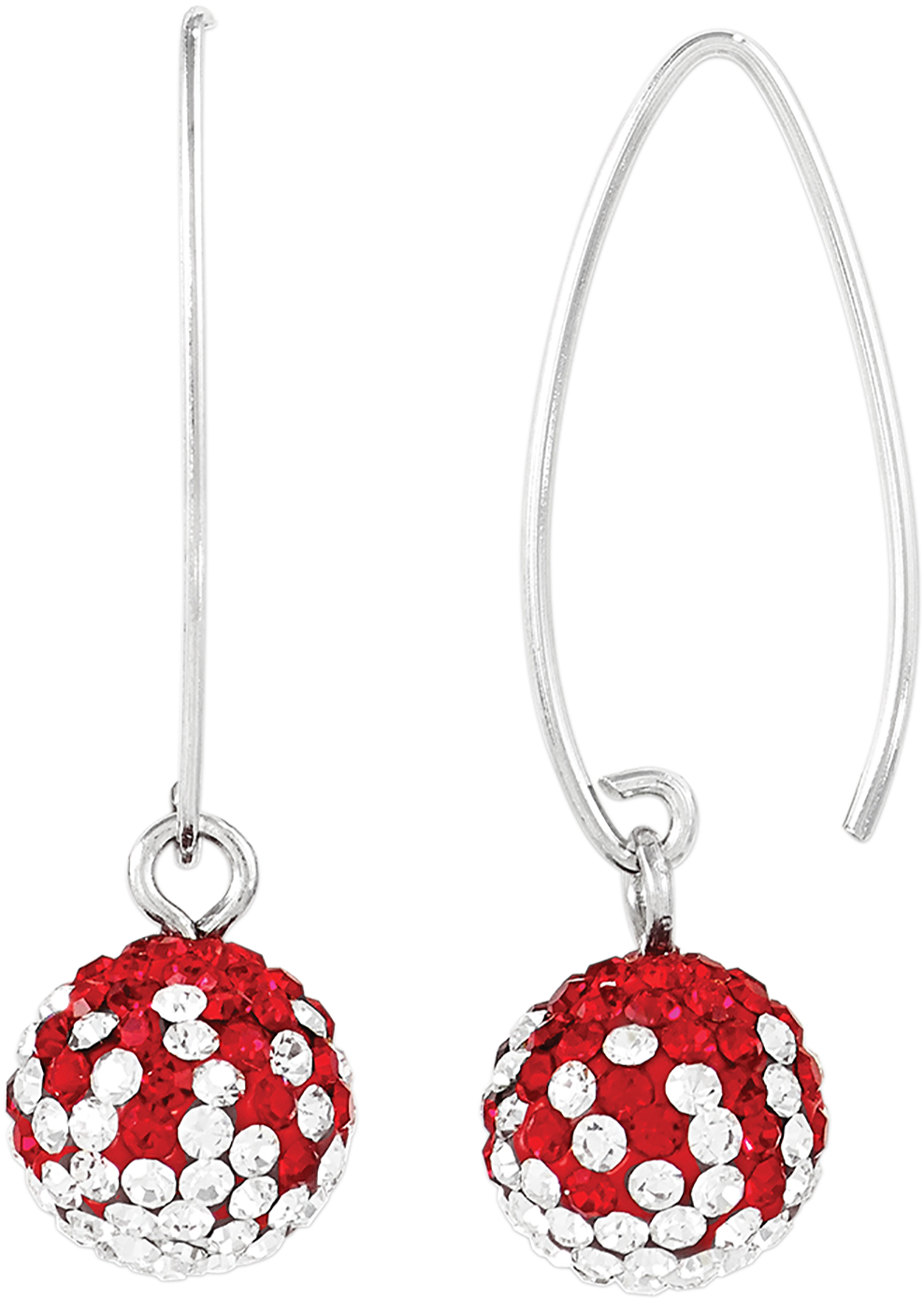 Red And White Ball Drop Earrings - Earrings (1500x1500), Png Download