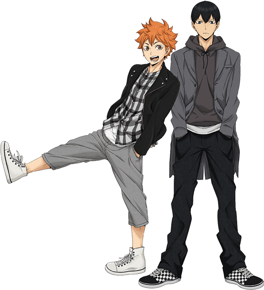 Anime Haikyuu Hinata Kageyama Tobio Png Hinata Kageyama - Anime Haikyuu Hinata Y Kageyama (557x592), Png Download