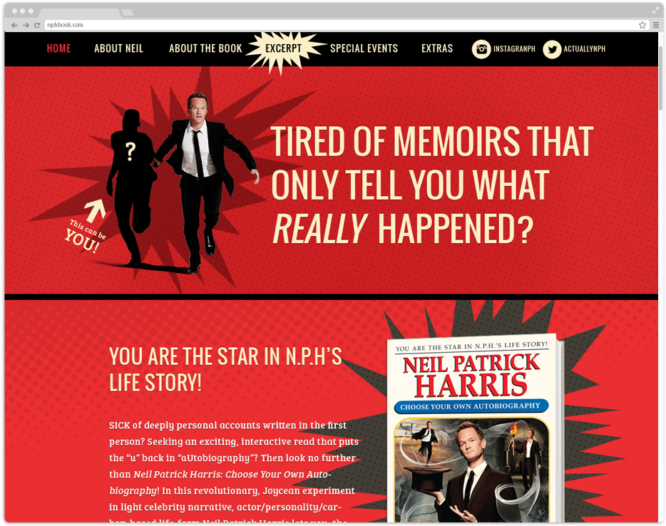 Website Design And Development For Neil Patrick Harris - Neil Patrick Harris: Target [book] (1101x764), Png Download