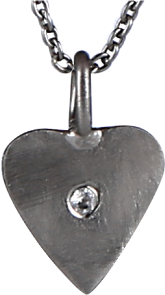 Sweet Heart Necklace With White Topaz Gemstone In Black (650x650), Png Download