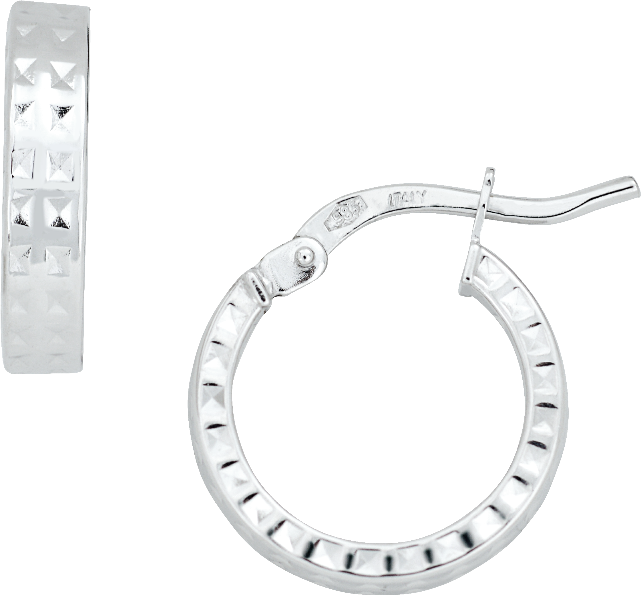 Tire Tracks Hoops - Earrings (2391x2230), Png Download