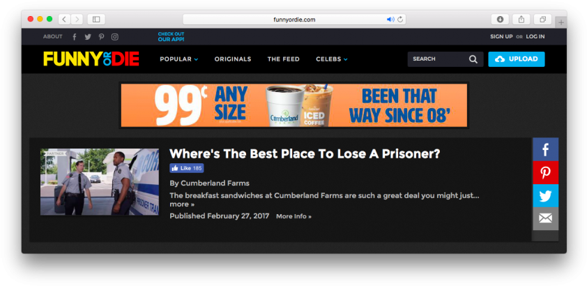 We Recently Worked With Funny Or Die To Create Some - Funny Or Die (855x425), Png Download