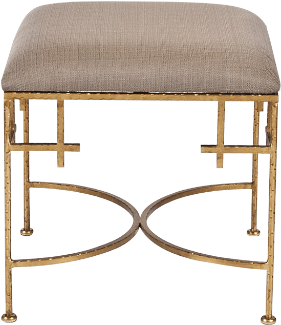 Hammered Gold Leaf Stool W - Worlds Away Augusta Bench (800x800), Png Download