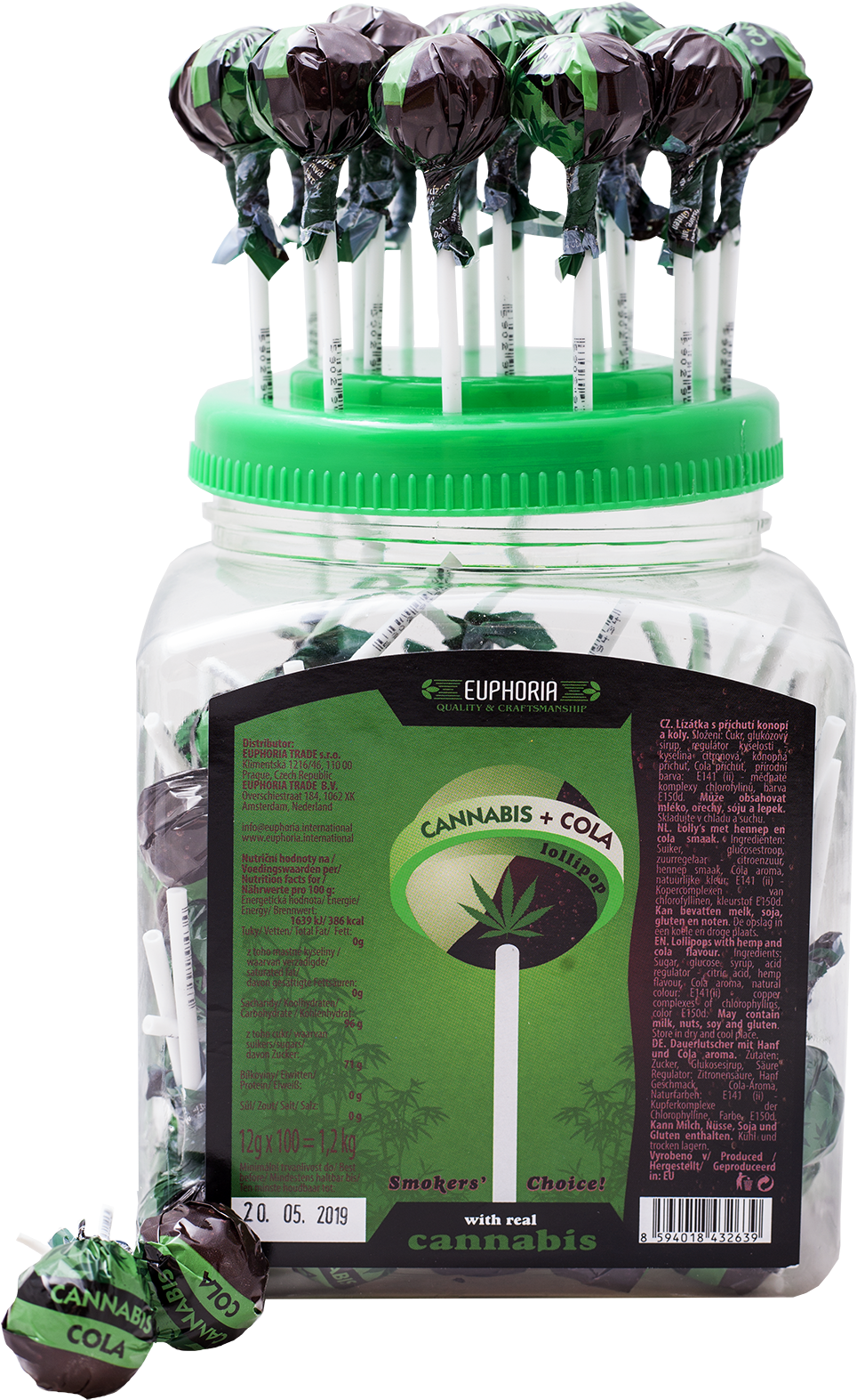 Cannabis Cola Lollipops Jar - Cannabis Cola Lollipop (1725x1725), Png Download