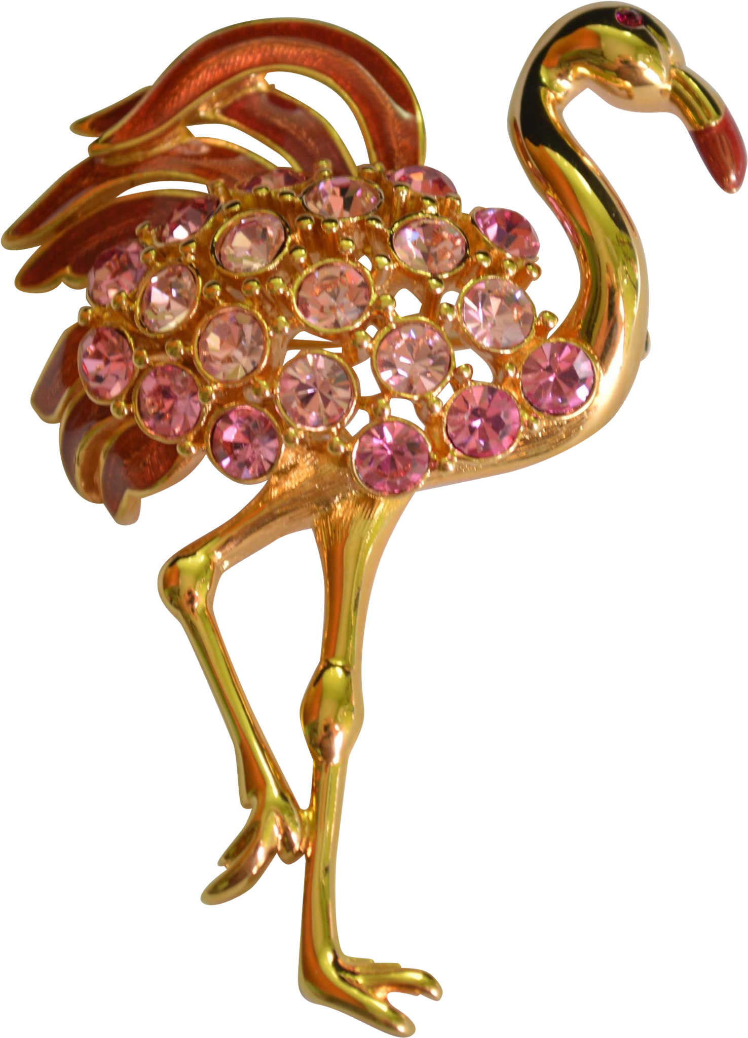 Trifari Flamingo Pink Brooch - Swan (2048x2048), Png Download