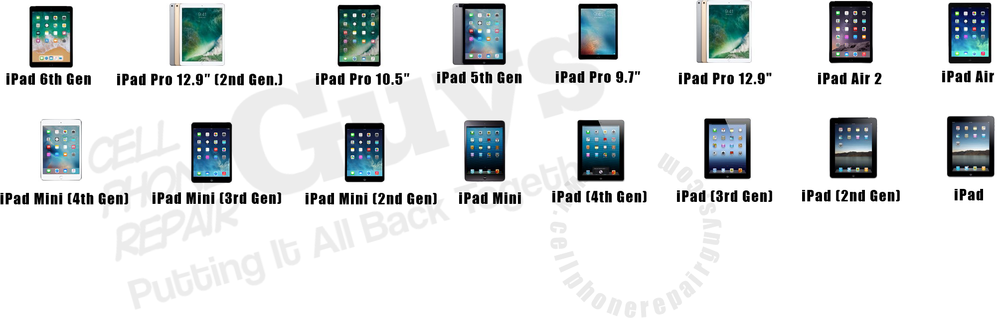 We Provide Apple Ipad Repair For All Ipad Models (2200x700), Png Download