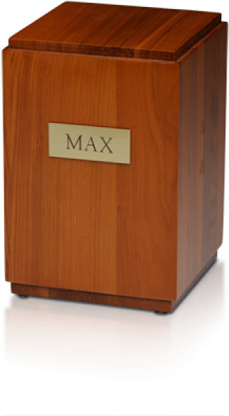 Vertical Birch Wood Cube Urn W/ Honey Finish - Plywood (600x600), Png Download
