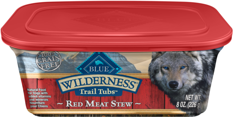 Blue Buffalo Wilderness Trail Tubs Grain Free Red Meat - Blue Buffalo Dog Food (800x405), Png Download